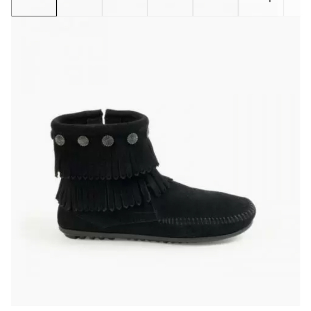 Minnetonka double fringe side zip boot